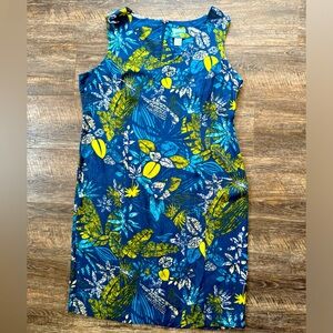 Bahama Beach Hawaiian Print Sheath Dress Size 14 100% Rayon
